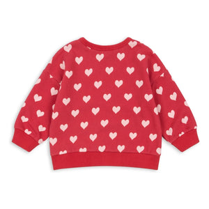 Konges Sløjd - Sweatshirt Loupy Lou Herzen Bio-Baumwolle | Rot