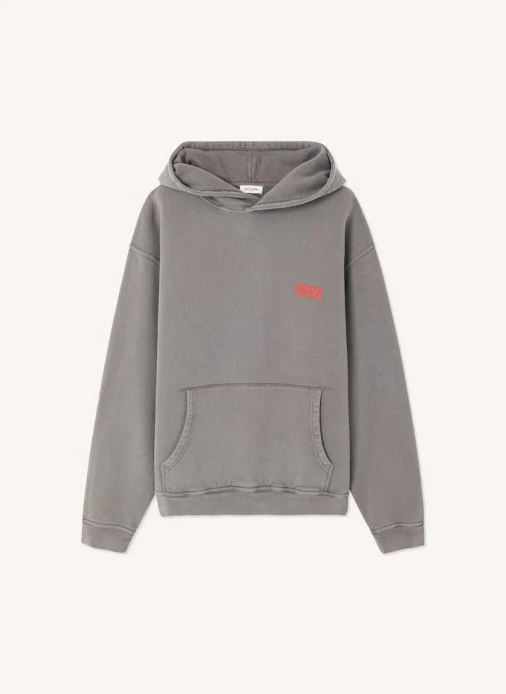American Vintage - Plizzy Sweatshirt mit Kapuze | Dunkelgrau