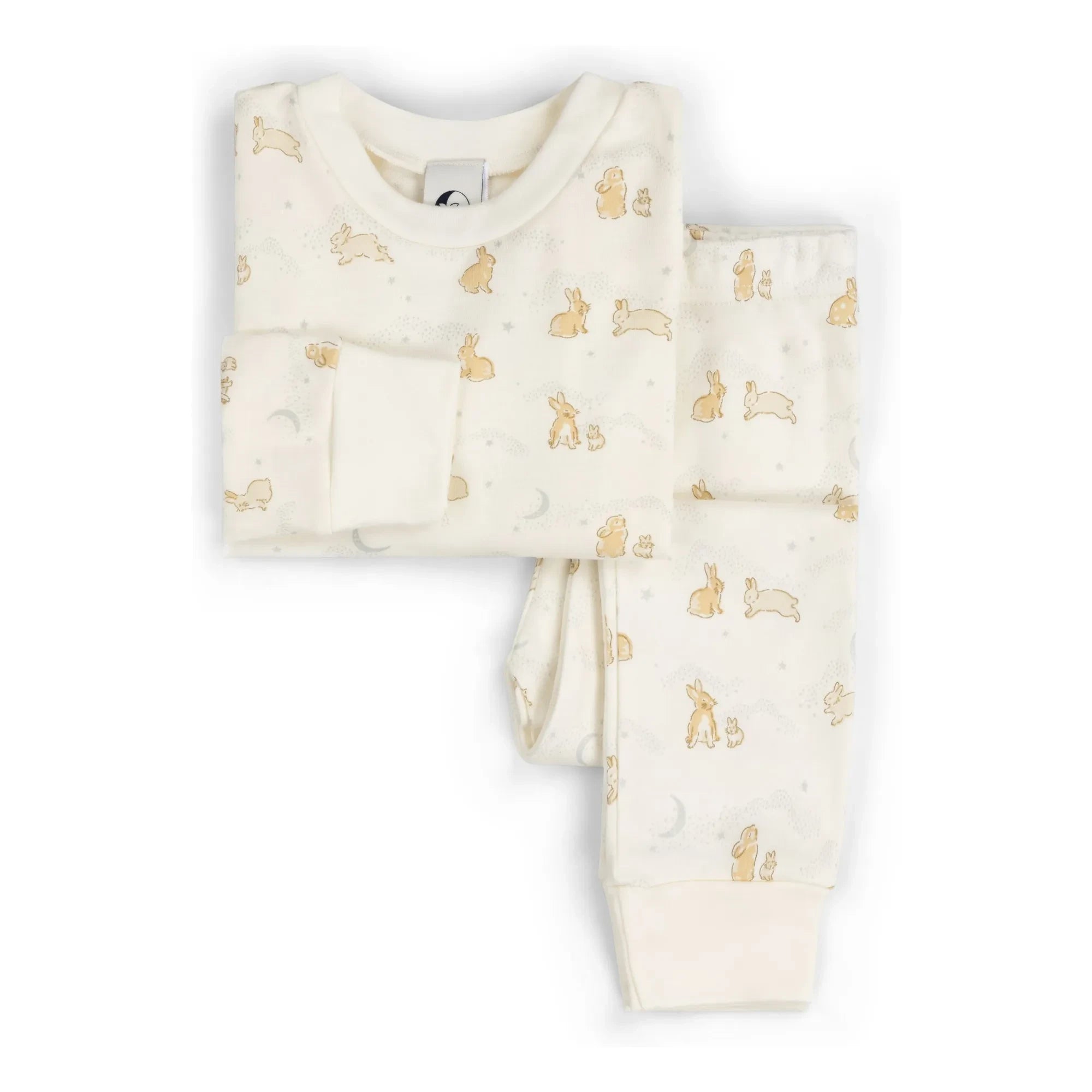 Sleepy Doe - Pyjama mit Hasenmotiv aus Bio-Baumwolle | Ecru