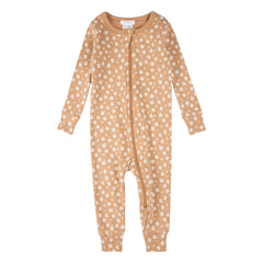 Petit Lem - Blumenmuster Fußedler Pyjama Bio-Baumwolle | Natur