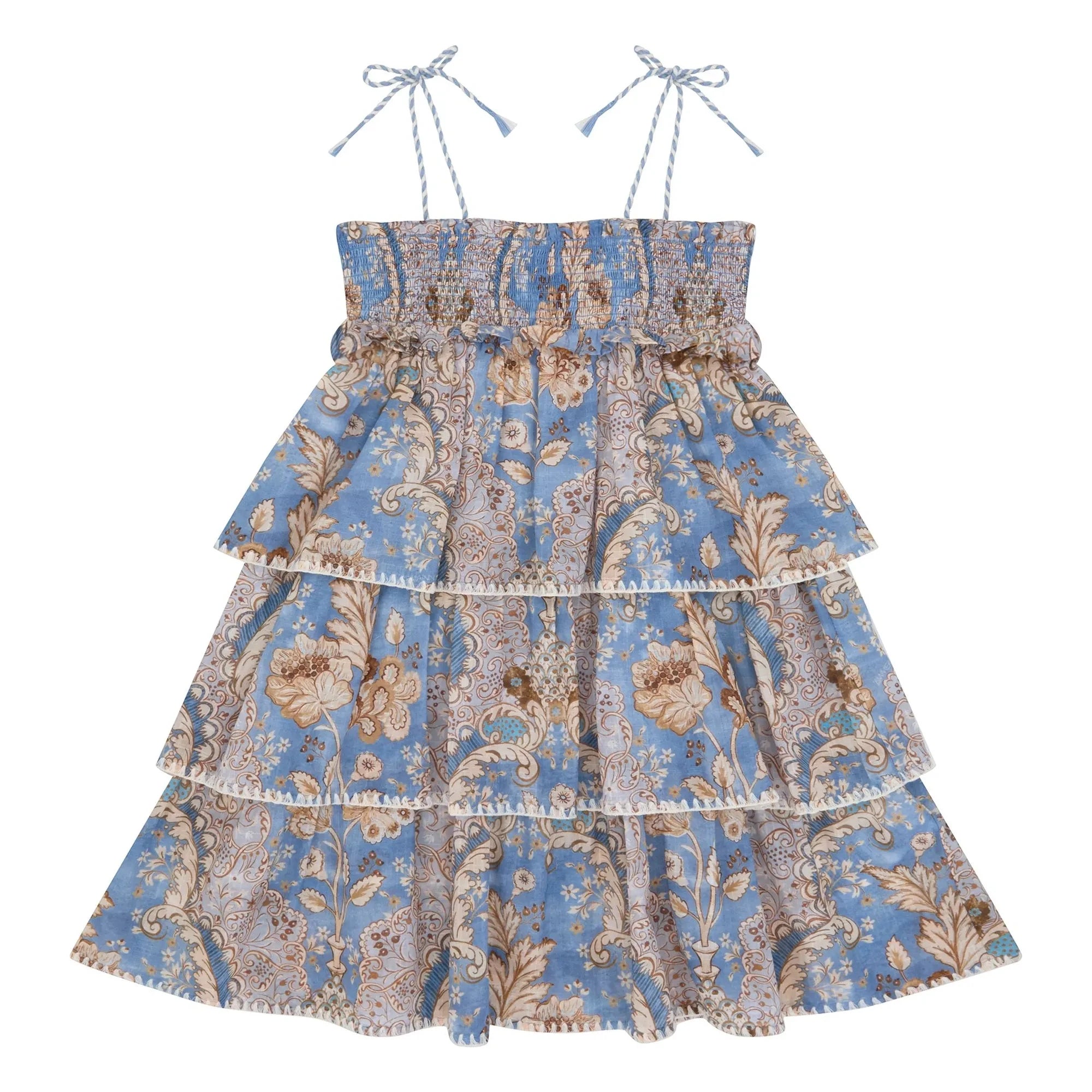 Zimmermann - Daylight Blumenkleid mit Rüschen | Hellblau