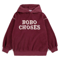 Bobo Choses - Bobo organik pamuklu kapüşonlu sweatshirt | Bordo
