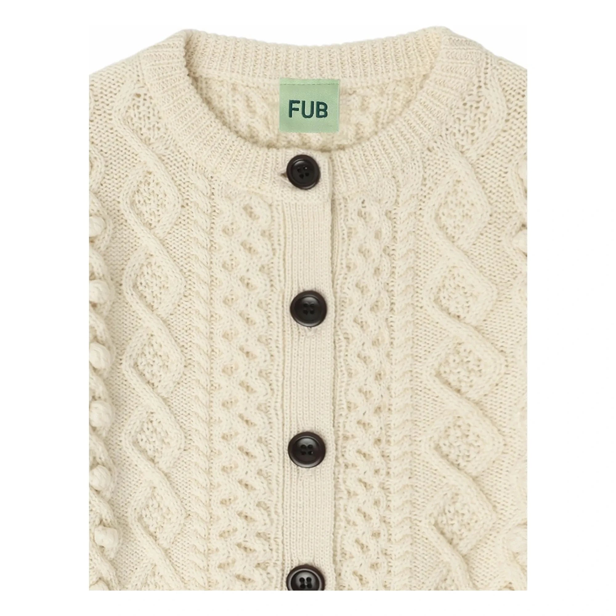 FUB - Aran Merinowoll-Cardigan | Ecru