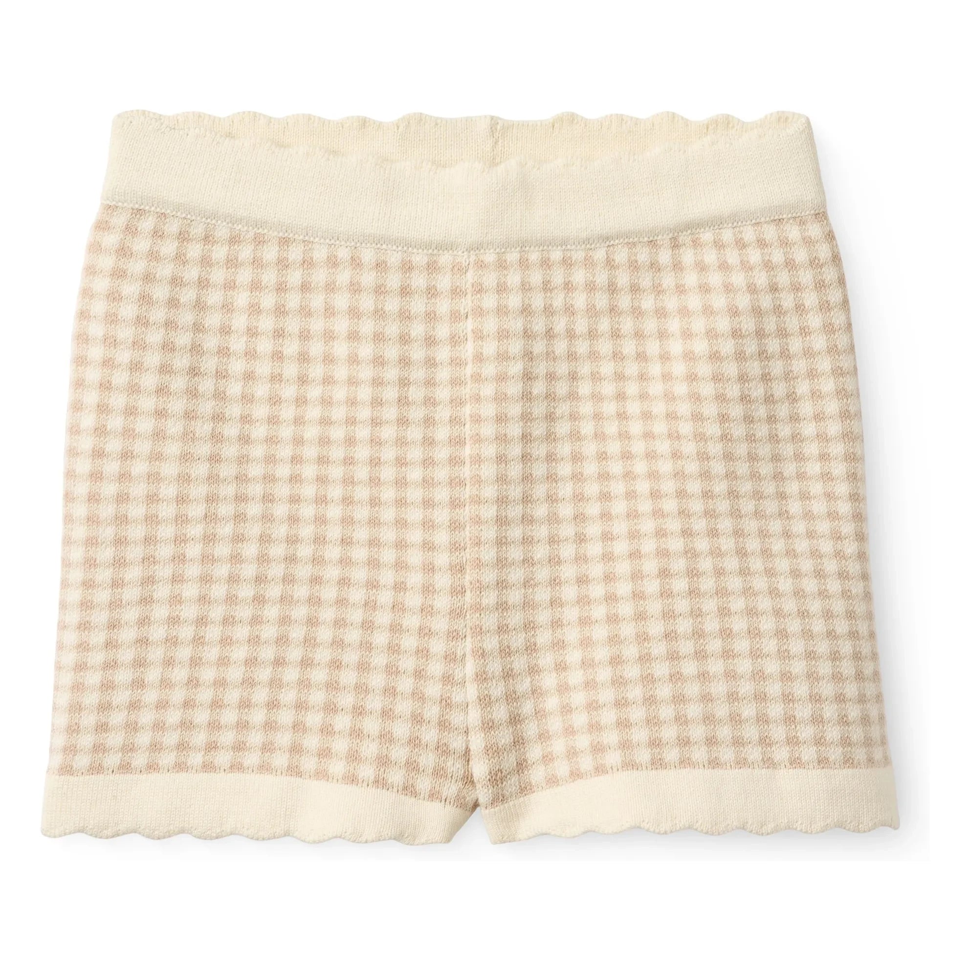 Copenhagen Colors - Karoshorts aus Bio-Baumwoll-Jacquard | Beige-Rosa