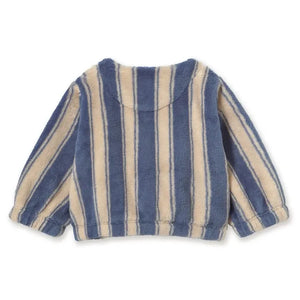 Tinycottons – Gestreifte Fleecejacke | Petrolblau