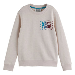 Scotch & Soda - Artwork Logo Sweatshirt Bio-Baumwolle | Heather White