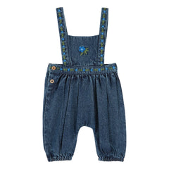 Emile et Ida - Baby-Jeans Overall mit Stickerei | Dunkelblau