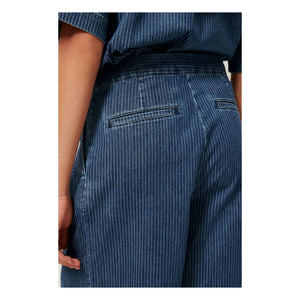 Sessùn - Santa Port Gestreifte Baumwollshorts | Marineblau