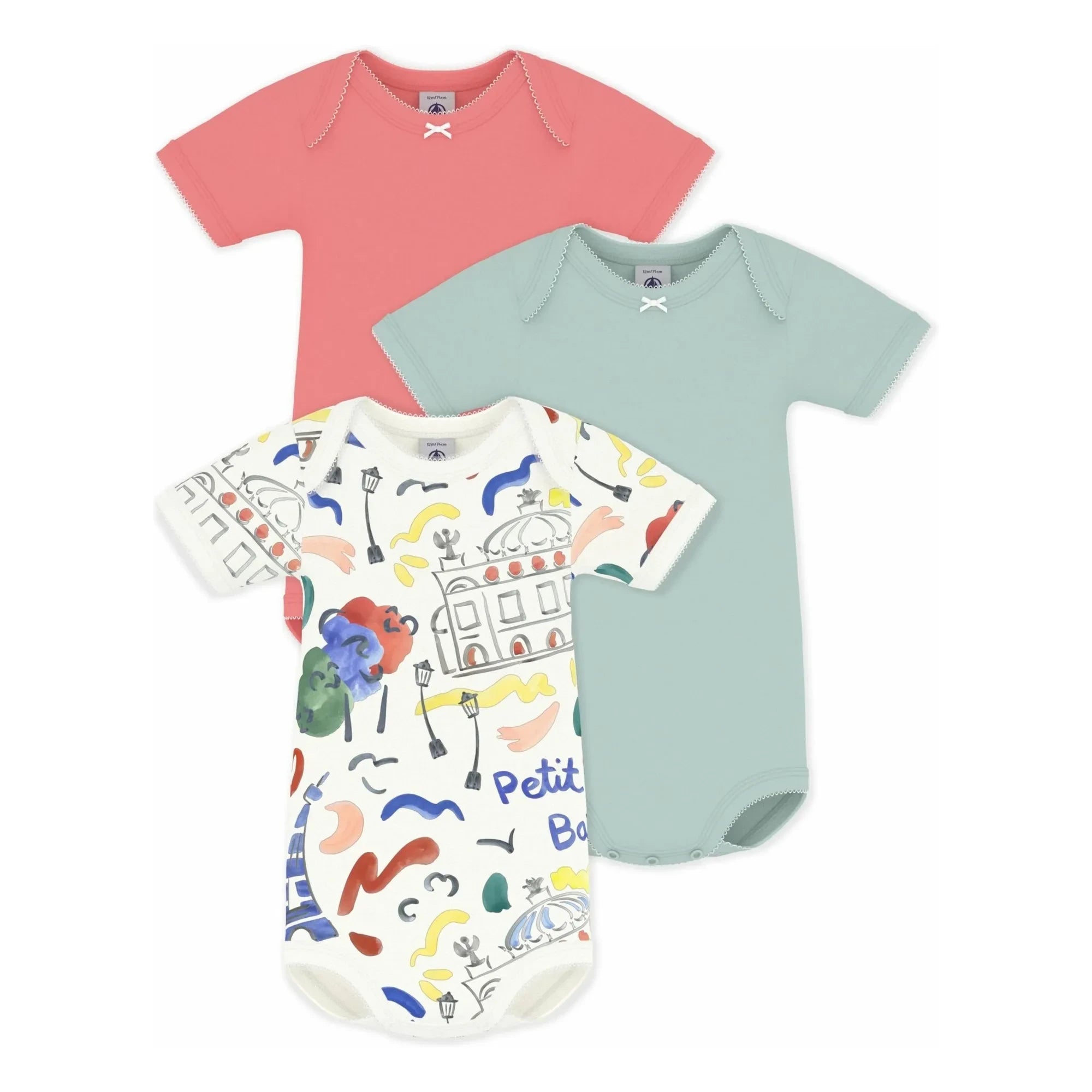Petit Bateau - 3er-Pack Opéra Bodys | Koralle