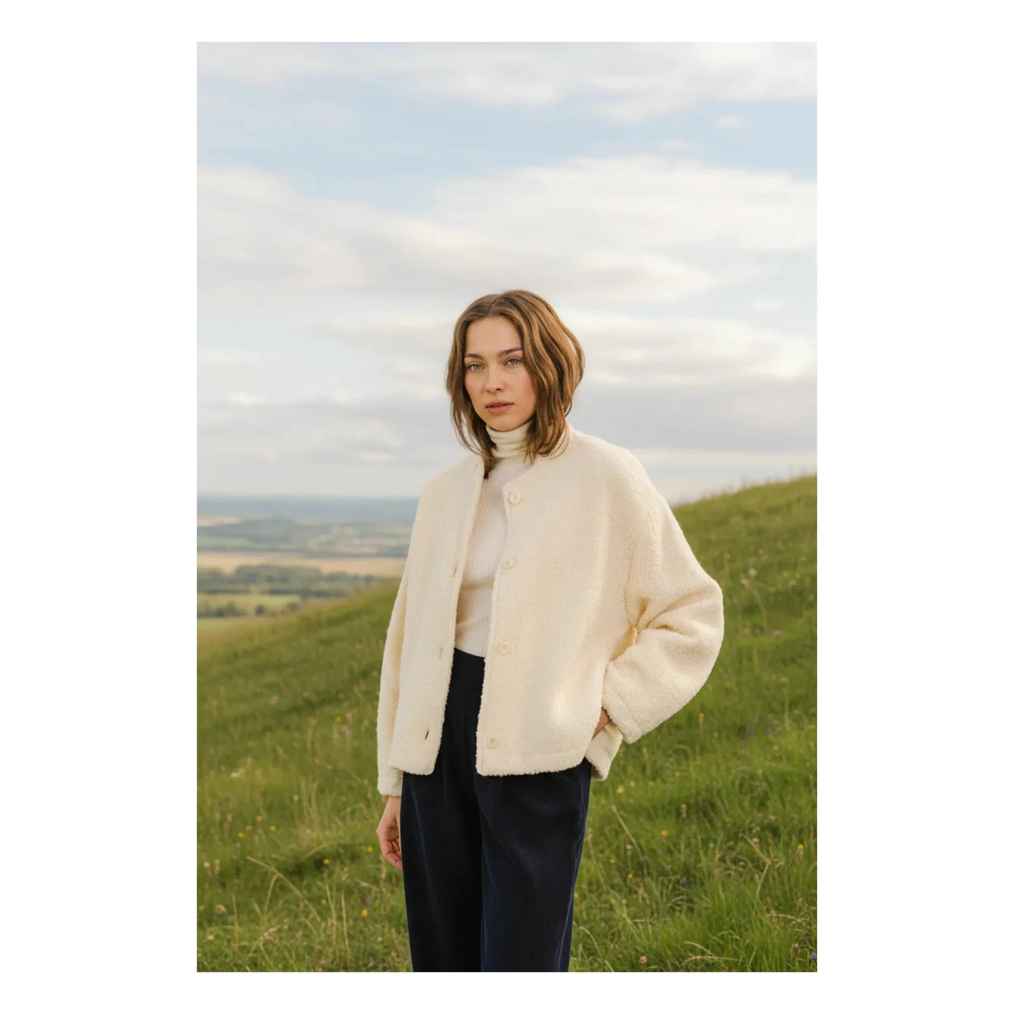Sacrécoeur - Jay Bouclette Virgin Wool Ceket | Beyaz