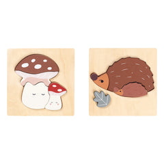 Fabelab - Igel und Pilz Puzzles - 2er-Set