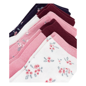 Petit Bateau - 5 Çift Çiçekli Çorap | Pembe