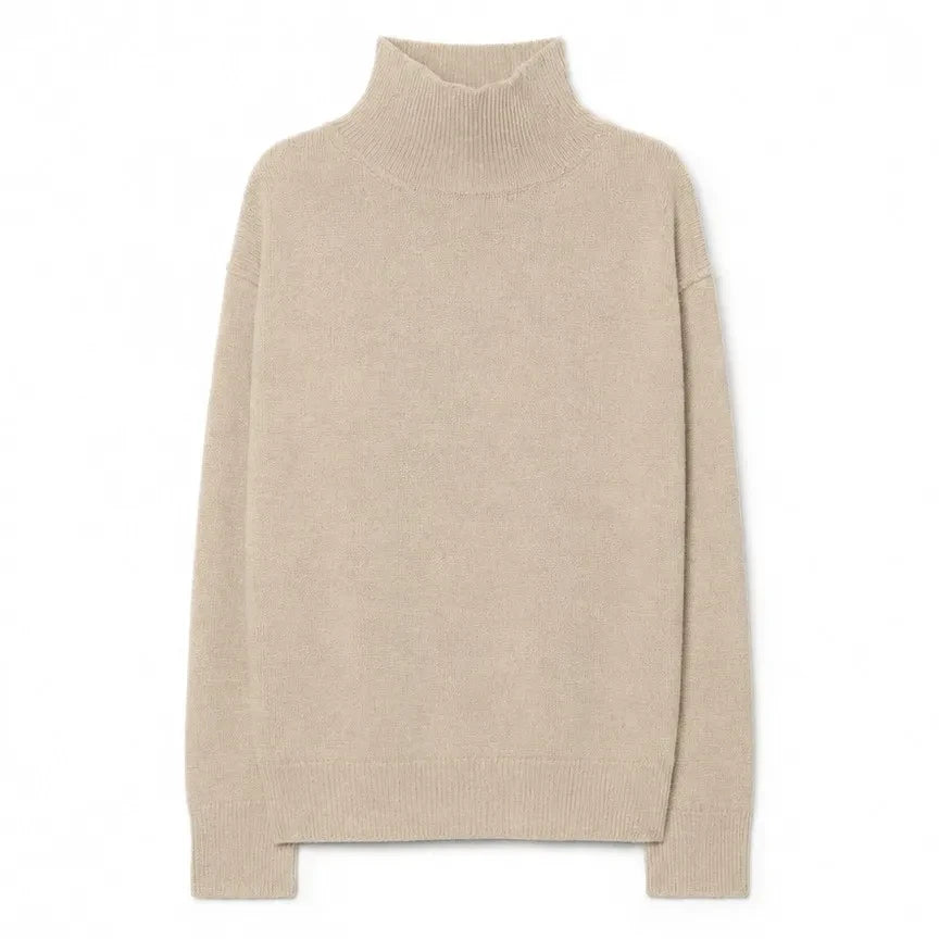 Pomandère – Rollkragenpullover aus Wolle und Kaschmir | Elfenbein