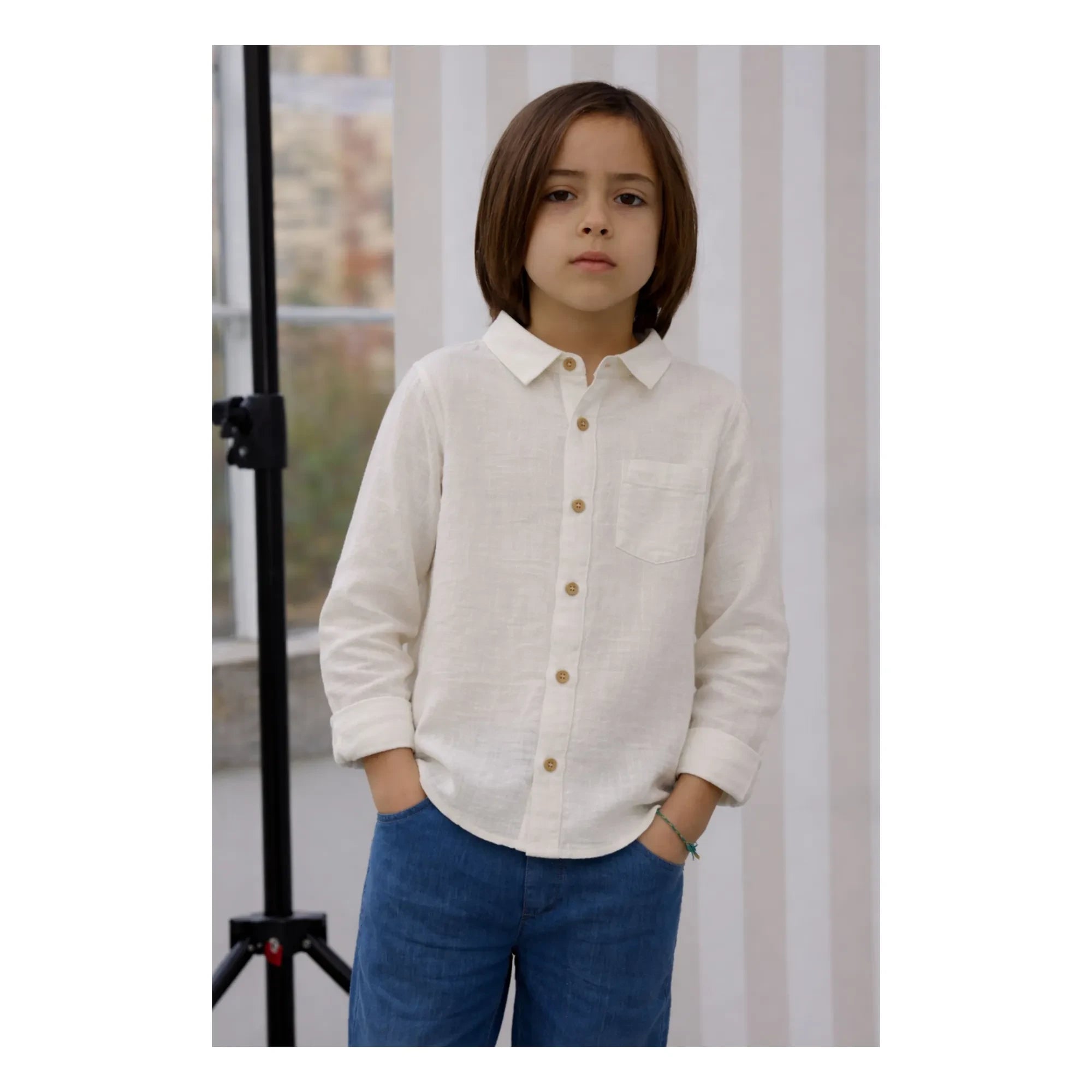 Lililotte - Constantin Bio-Baumwoll-Musselinshemd | Ecru