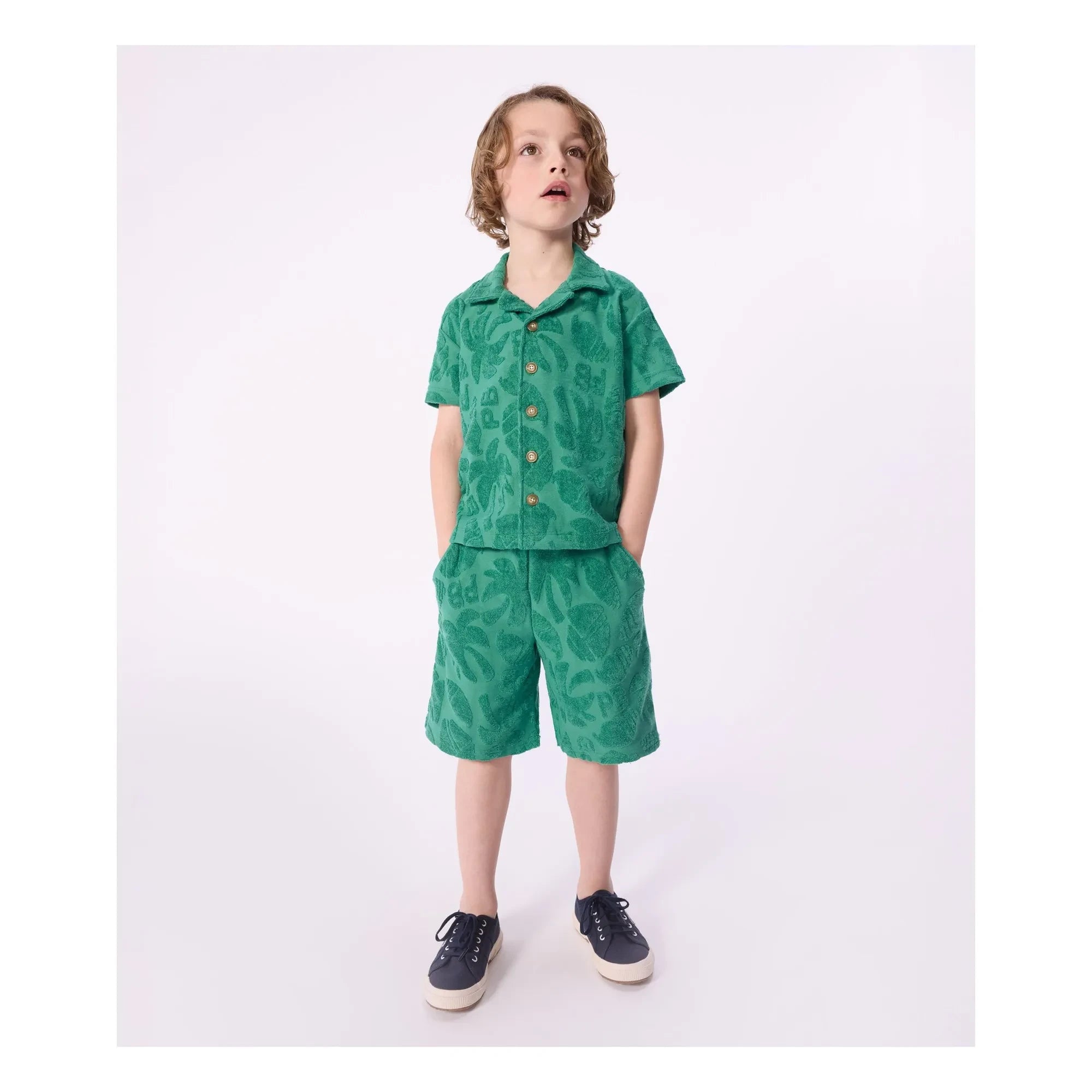 Petit Bateau - Bio-Baumwoll-Palm-Terry-Hemd | Grün