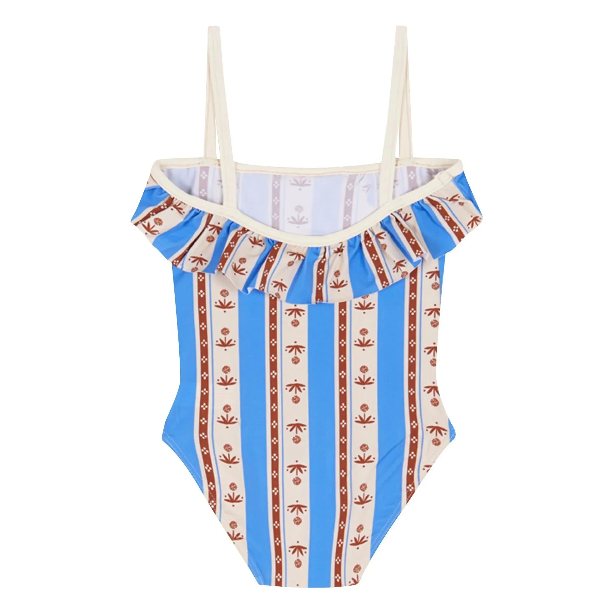 birinit - Sena Gestreifter Baby-Badeanzug | Azurblau