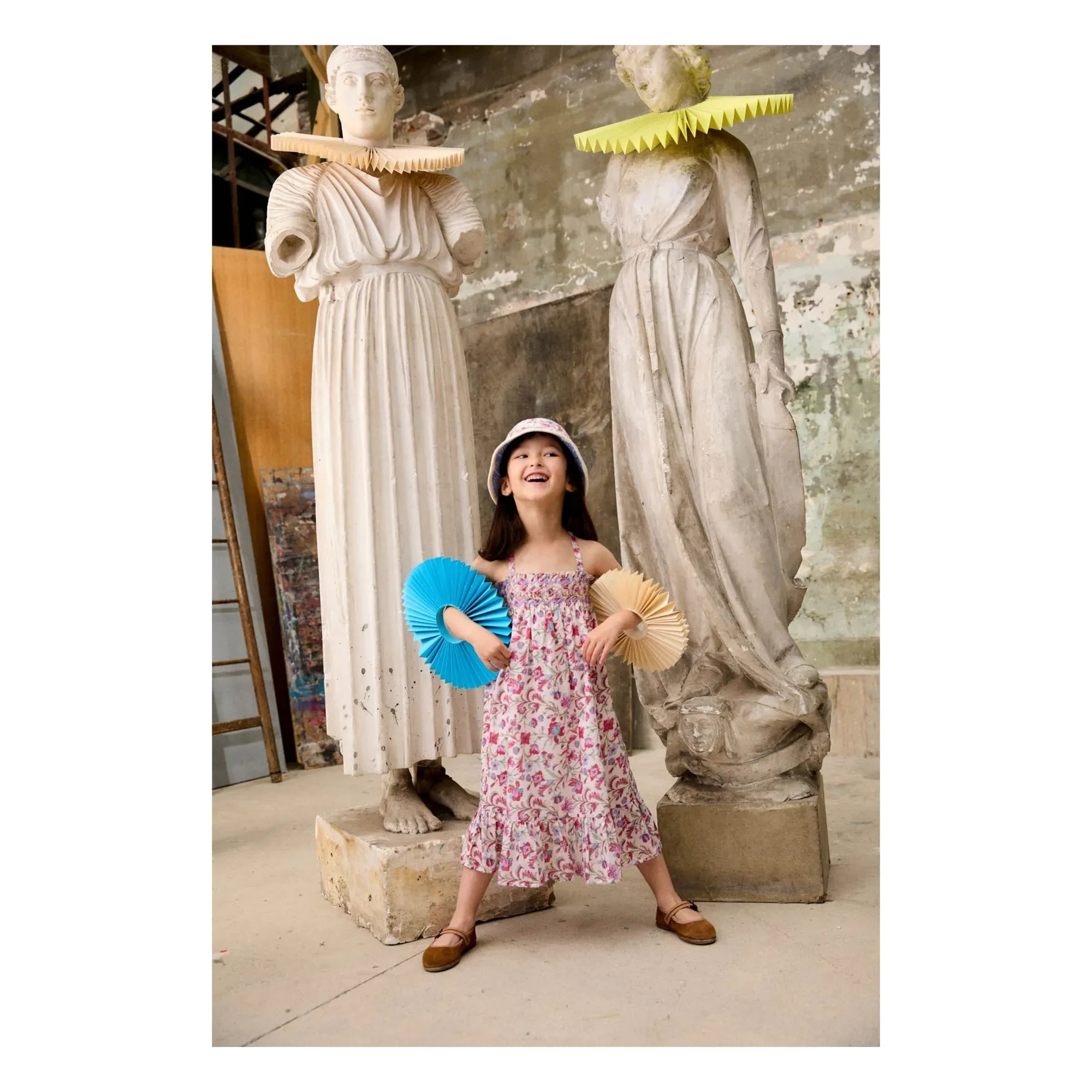 Louise Misha - Marceline Fleurie Bio-Baumwoll Trägerloses Kleid | Rosa