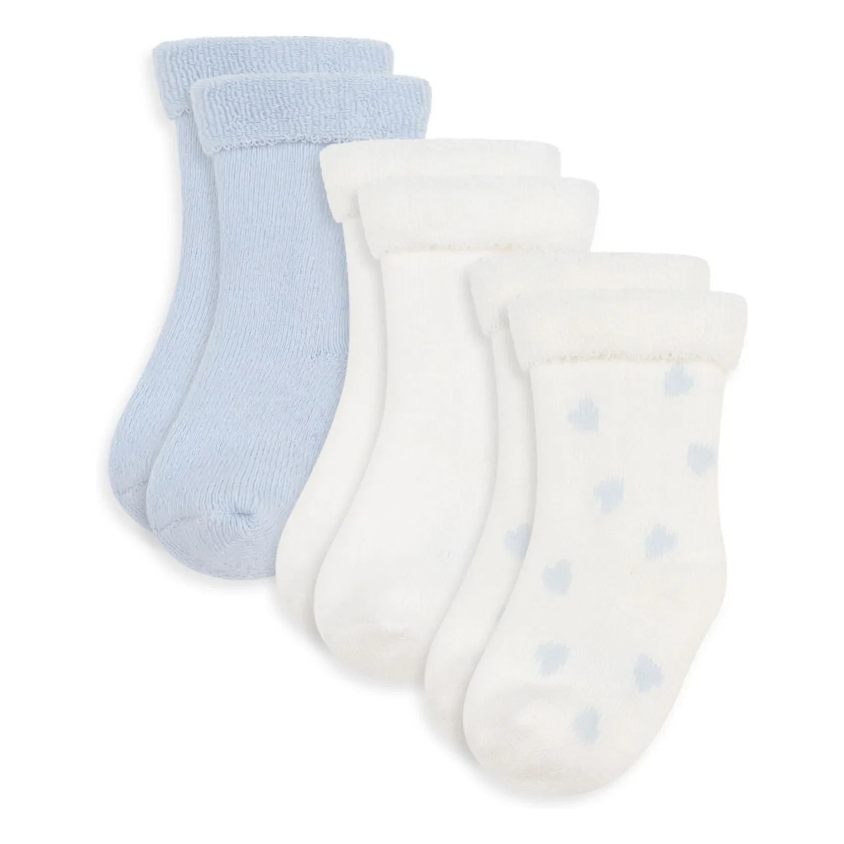 Petit Bateau - 3 Paar Bio-Baumwoll-Frottee-Herzsocken-Set | Weiß