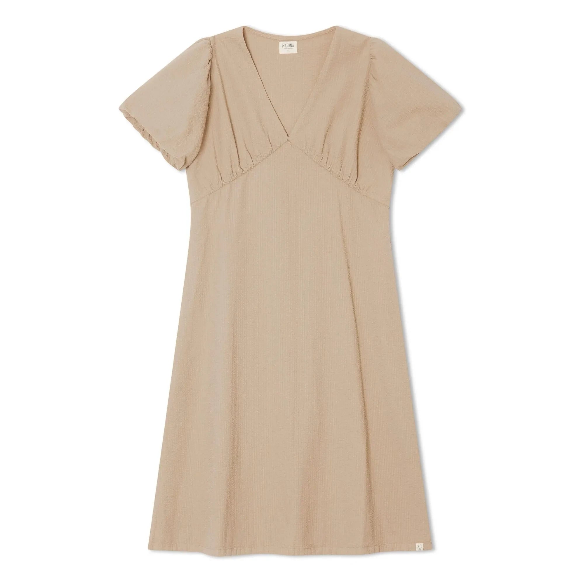 Matona - Midilanges Kleid aus Bio-Baumwolle | Sand