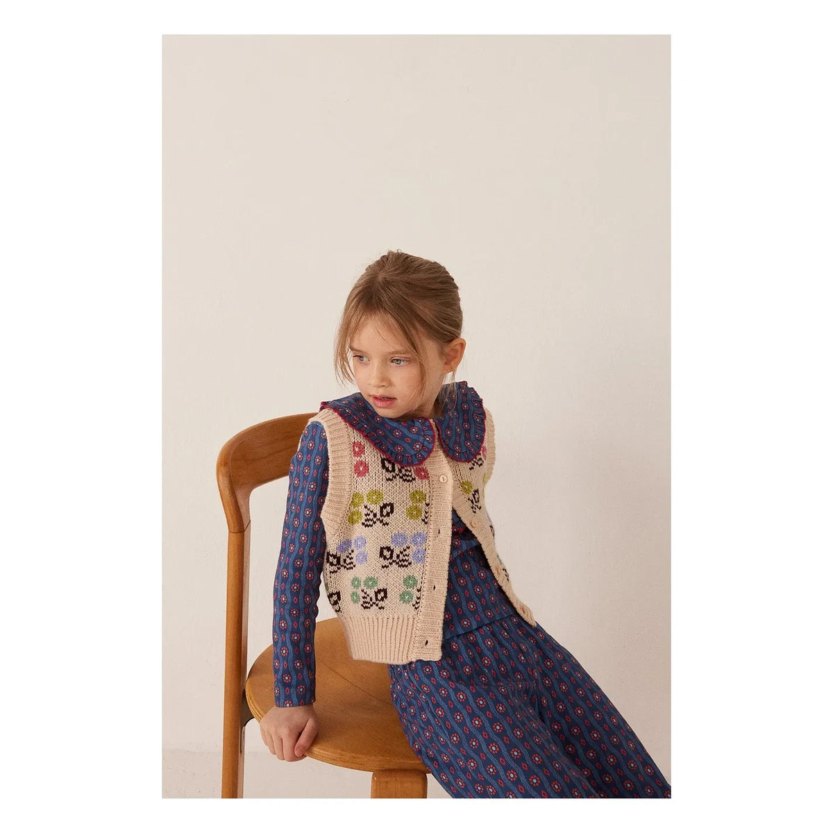Hello Simone - Matou Flowers Bio-Baumwoll-T-Shirt | Dunkelblau