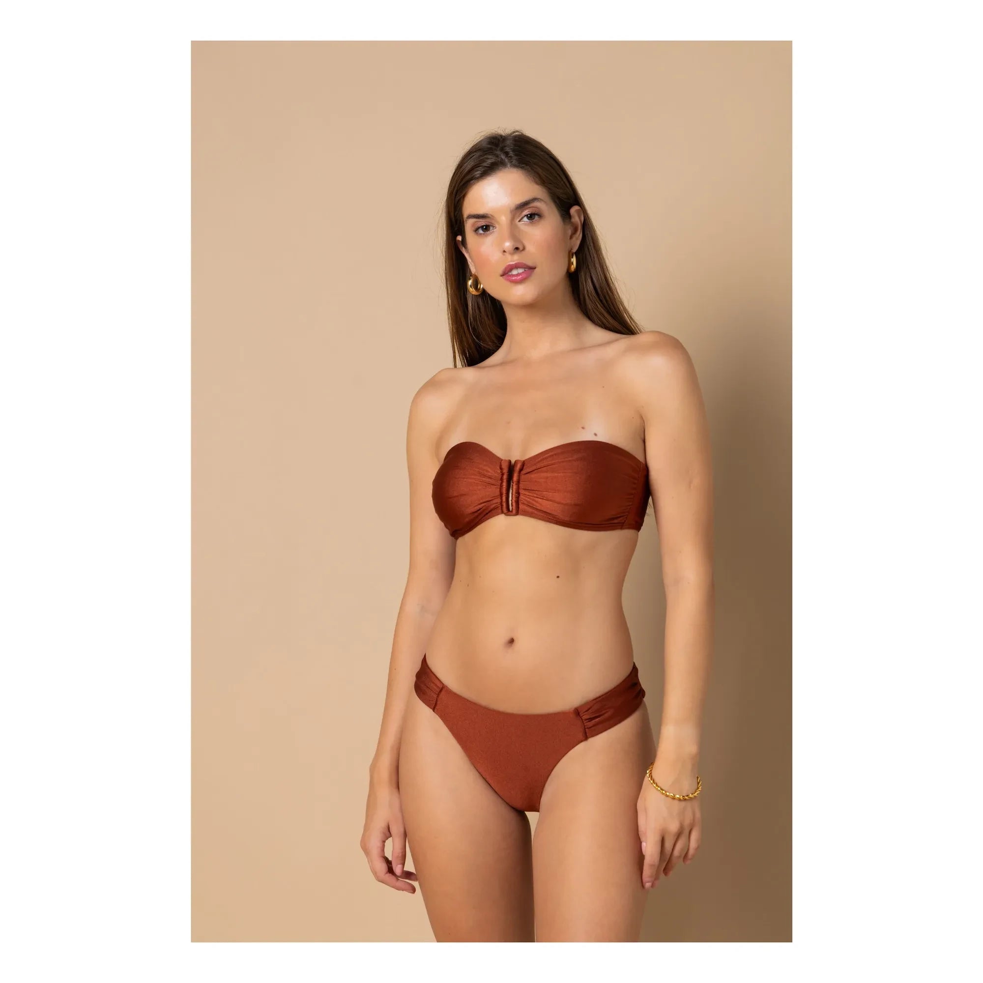 Alma Deia – Lena Slip-Badeanzug mit tiefem Beinausschnitt | Terrakotta