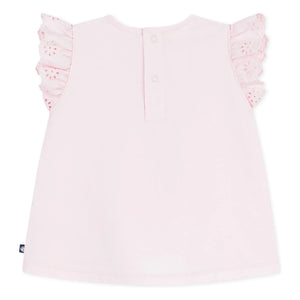 Petit Bateau – T-Shirt mit Lochstickerei | Rosa
