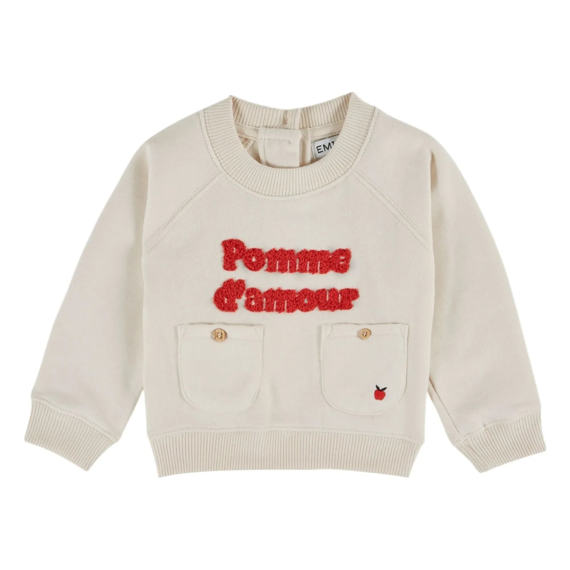 Emile et Ida - Pomme d'Amour Sweatshirt Bio-Baumwolle | Creme