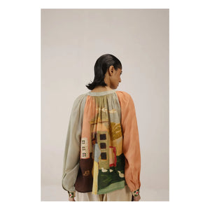 CORD – Bluse aus Baumwolle und Seide | Pfirsich