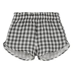 Studio Bohème - Georgette Gingham Bio-Baumwoll-Musselin-Shorts | Schwarz