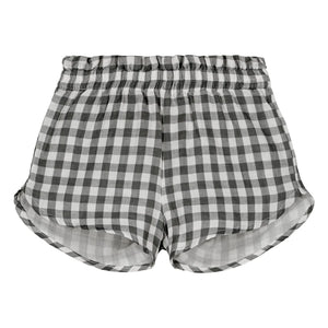 Studio Bohème - Georgette Gingham Bio-Baumwoll-Musselin-Shorts | Schwarz