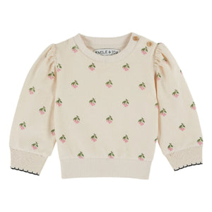 Emile et Ida - Kirsche Sweatshirt aus Bio-Baumwolle | Creme