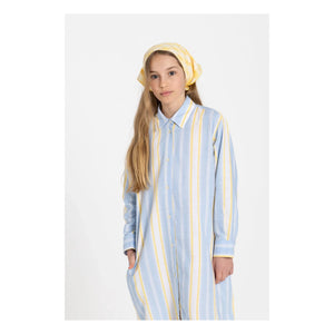 Smallable Kid - Gestreiftes Leya Hemdkleid | Hellblau