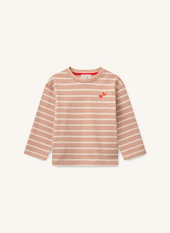 Liewood - Tyler Gestreifter Bio-Baumwoll-T-Shirt | Verwaschenes Rosa