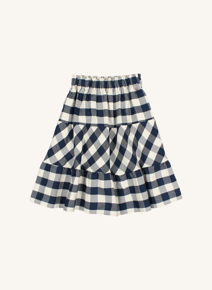 Búho - Gingham-karierter Rock | Dunkelblau