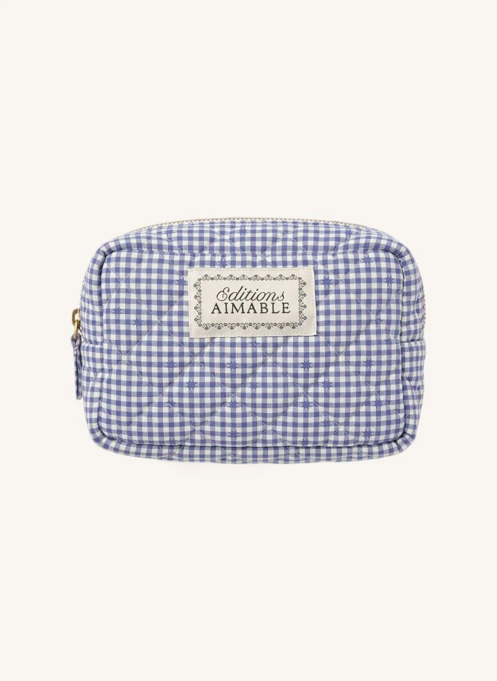 Editions Aimable - Tuscany Pflege Tasche | Blau Vichy Baumwolle