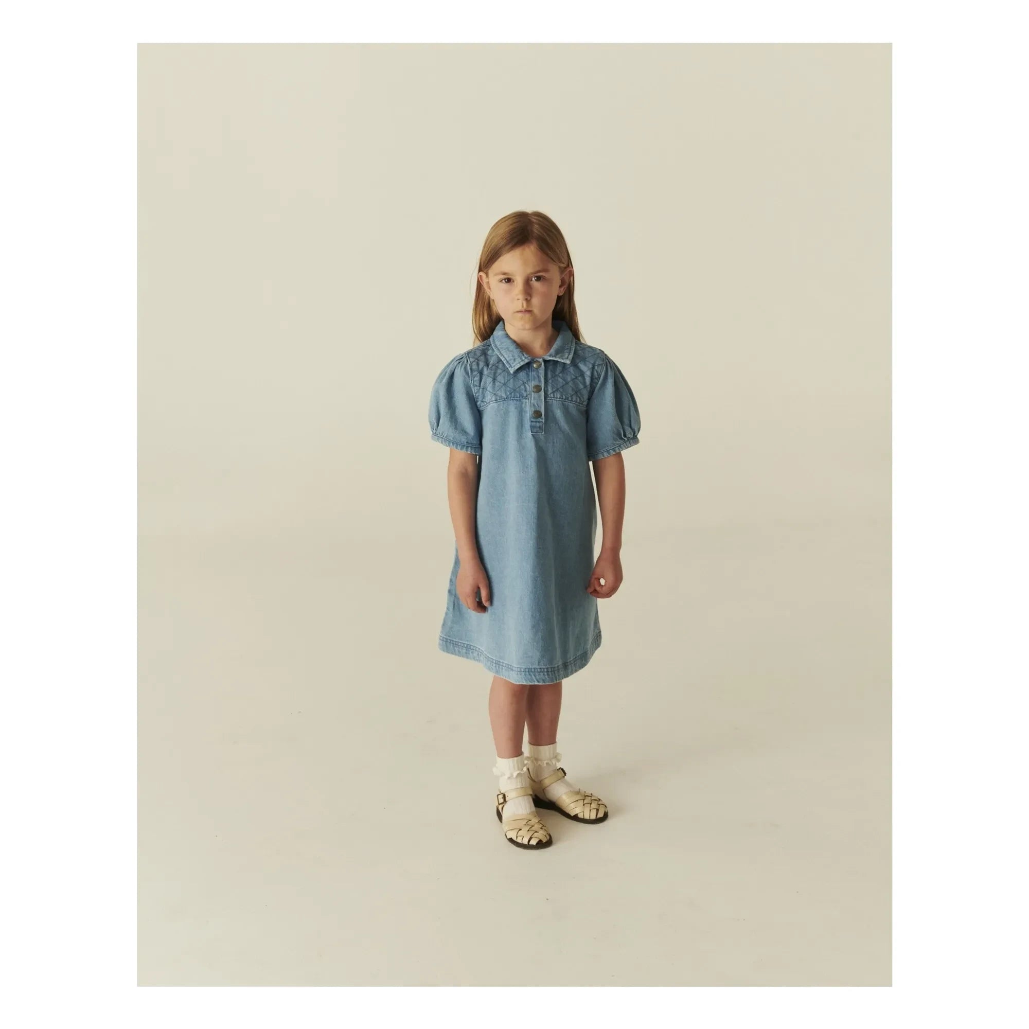 Copenhagen Colors - Jeans-Stepp-Kleid aus Bio-Baumwolle | Hellblau