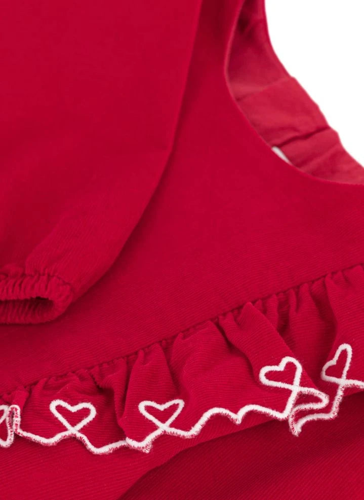Petit Bateau - Rüschiges Kleid aus Bio-Baumwolle | Rot
