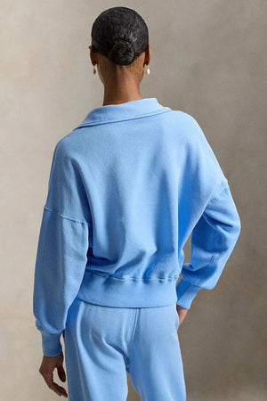 Polo Ralph Lauren Damen Baumwoll-Sweatshirt mit kurzem Reißverschluss