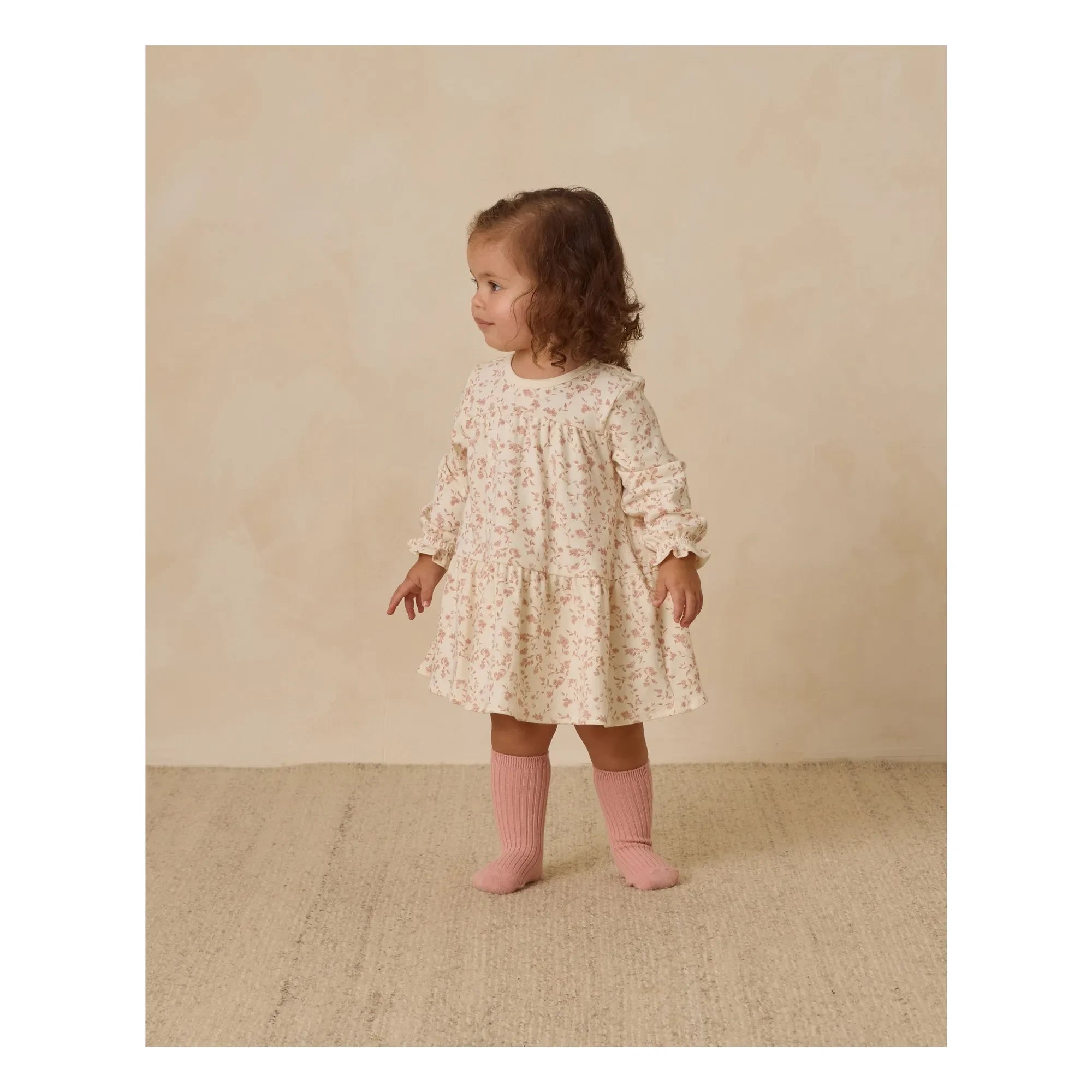 Quincy Mae - Bio-Baumwoll Blumenkleid | Elfenbein