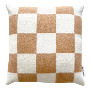 Maison Deux - Damier Wollkissenbezug | Cremeweiß