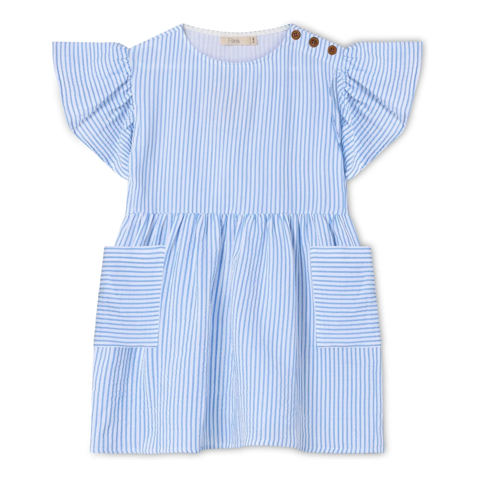 Fliink - Gestreiftes Cha-Cha-Kleid | Hellblau