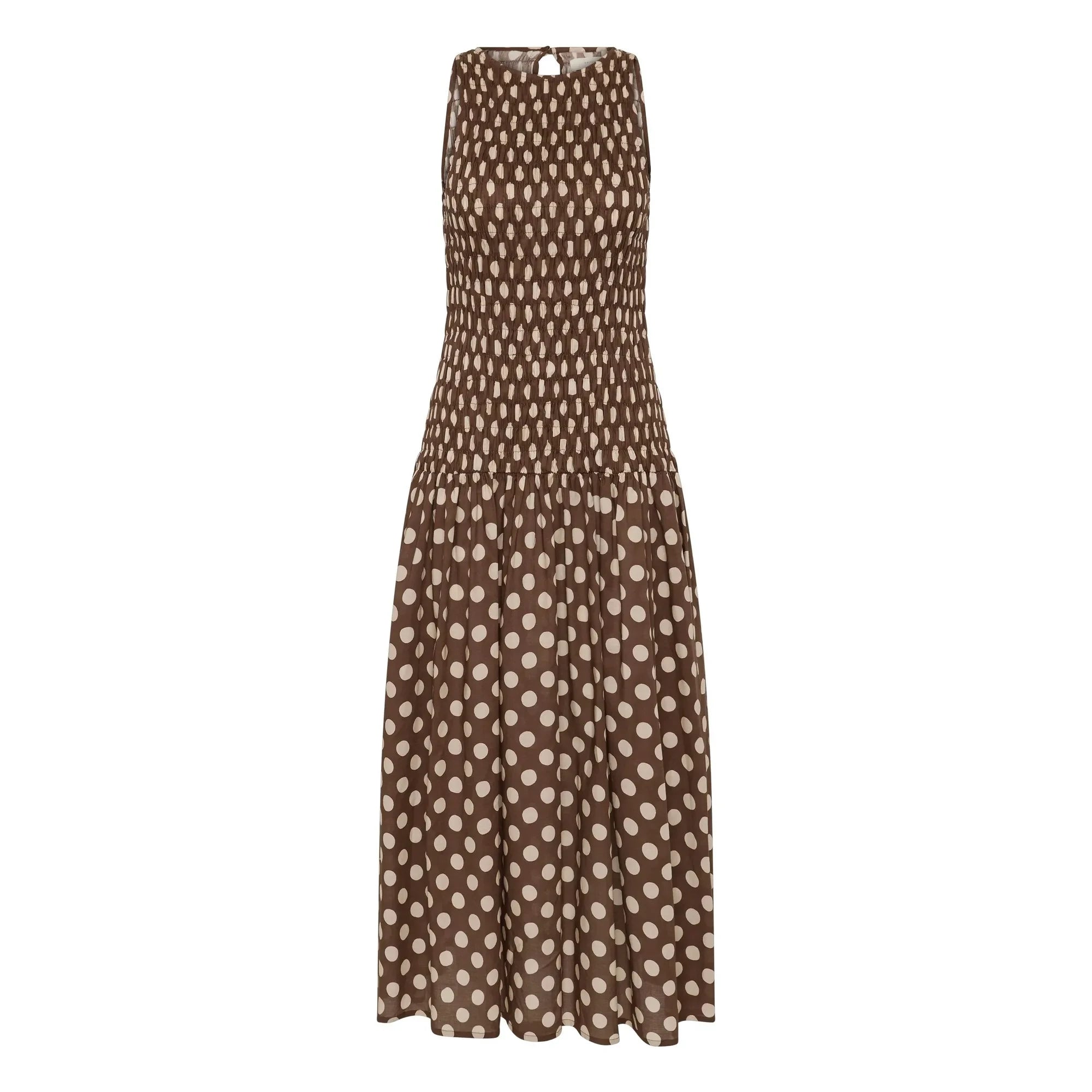 Faithfull the Brand – Luisa Baumwoll-Pünktchenkleid | Chocolate