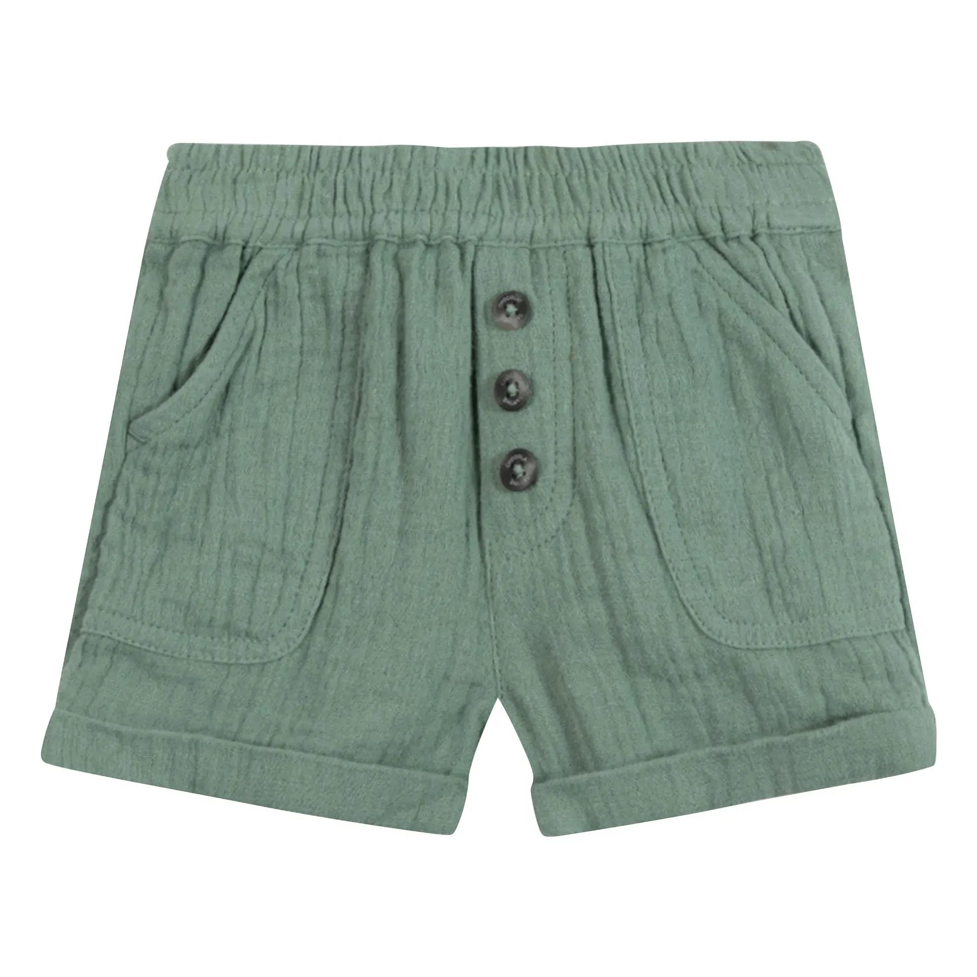 Tartine et Chocolat - Baumwoll-Leinen-Shorts mit Knopf | Khaki