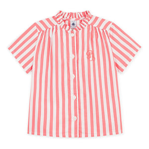 Petit Bateau - Gestreifte Bluse aus Bio-Baumwolle | Koralle