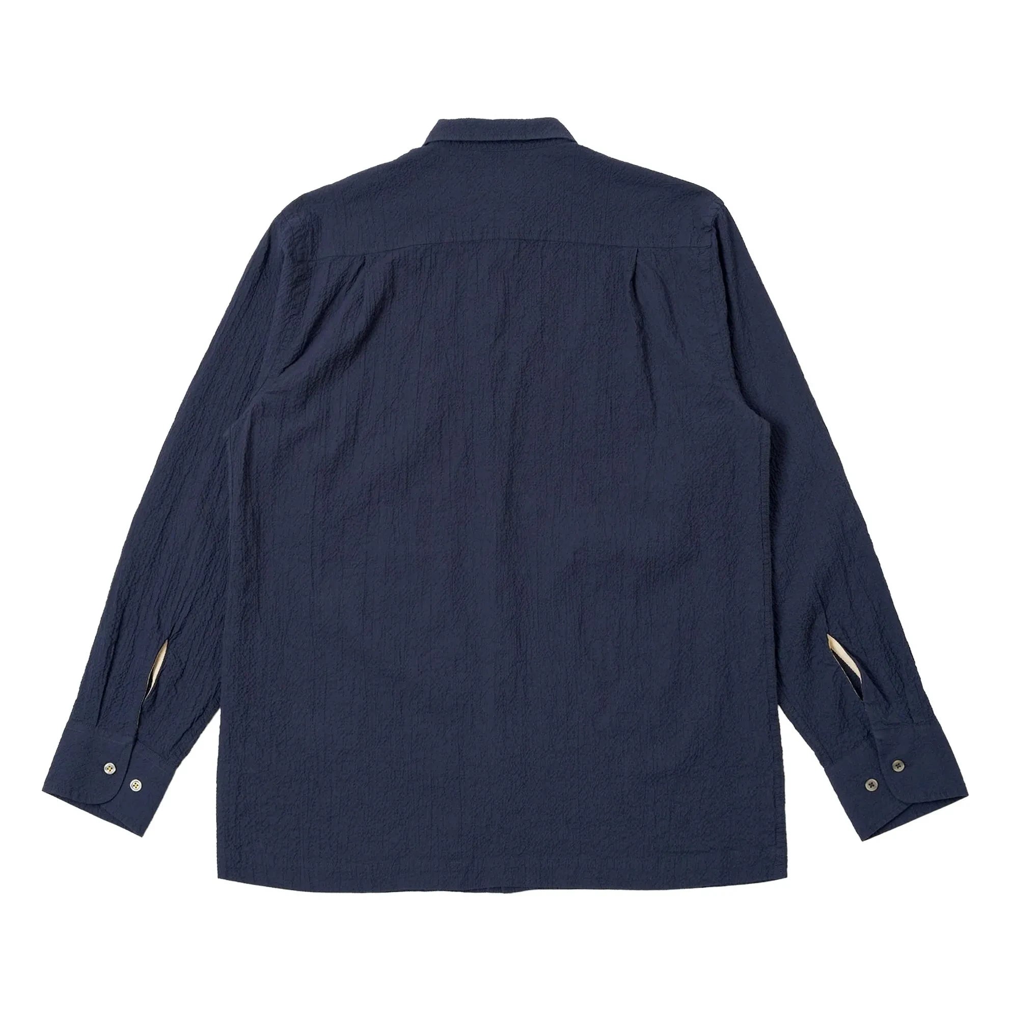 Universal Works - Lucky Seersucker Hemd | Navy