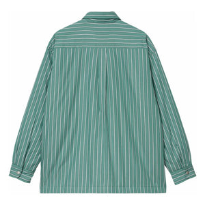 Carhartt WIP - Gestreiftes Grimsby Overshirt aus Baumwollpopeline | Grün