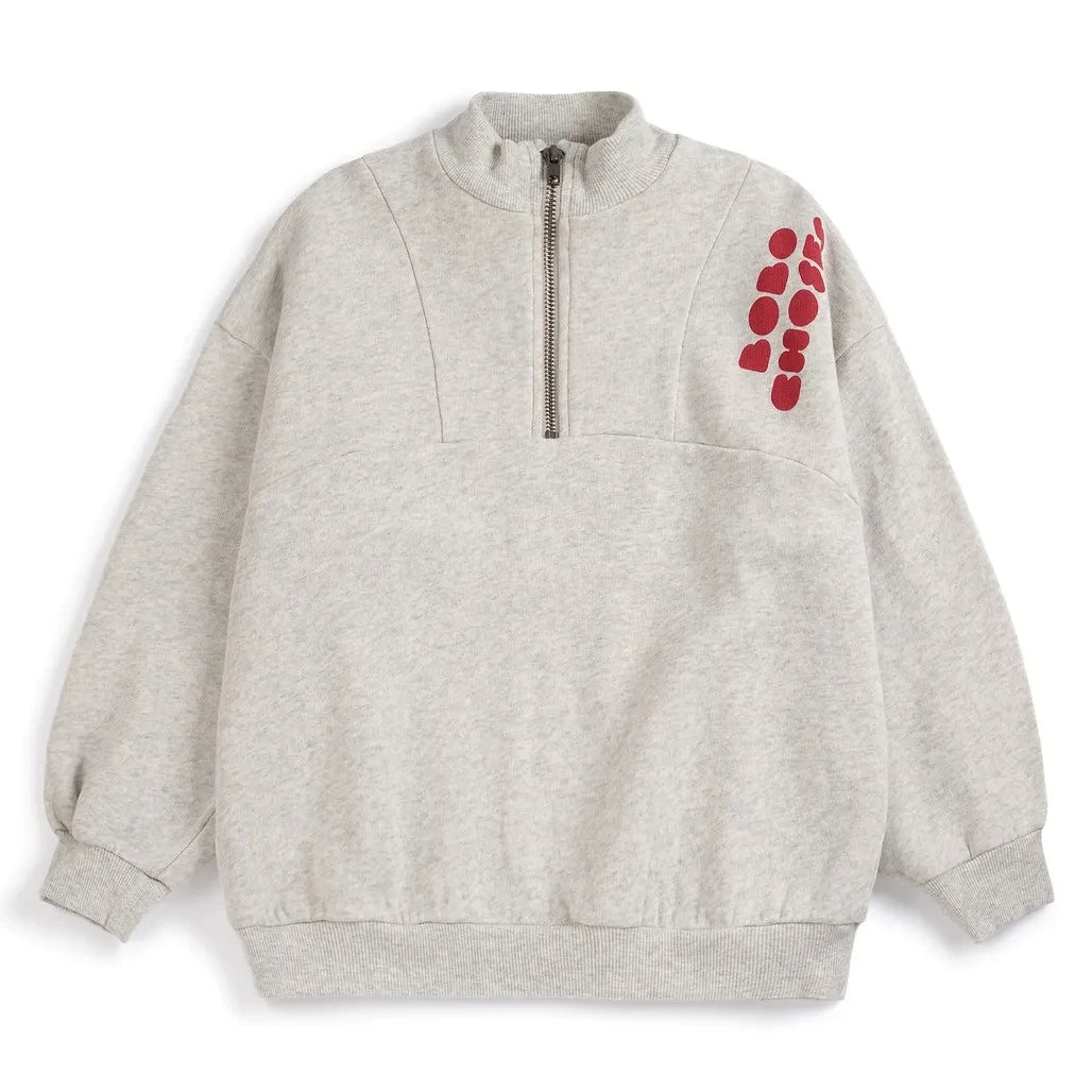 Bobo Choses - Bobo Choses Reißverschluss-Sweatshirt Bio-Baumwolle | Heather Grau