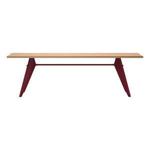 Vitra - EM Table - Japanroter Sockel - Jean Prouvé, 1950 | Eiche