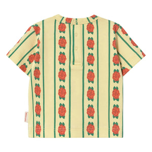 Tinycottons - T-Shirt aus Bio-Baumwolle mit Rosen | Hellgelb