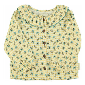 Piupiuchick - Geblümte Claudine-Kragen-Bluse | Gelb